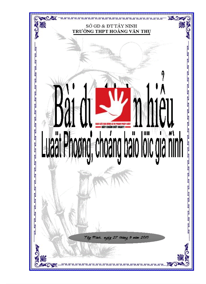 Bìa bài dự thi tìm hiểu Luật PC BLGĐ