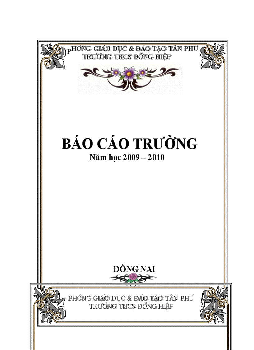 Bìa báo cáo phòng trường