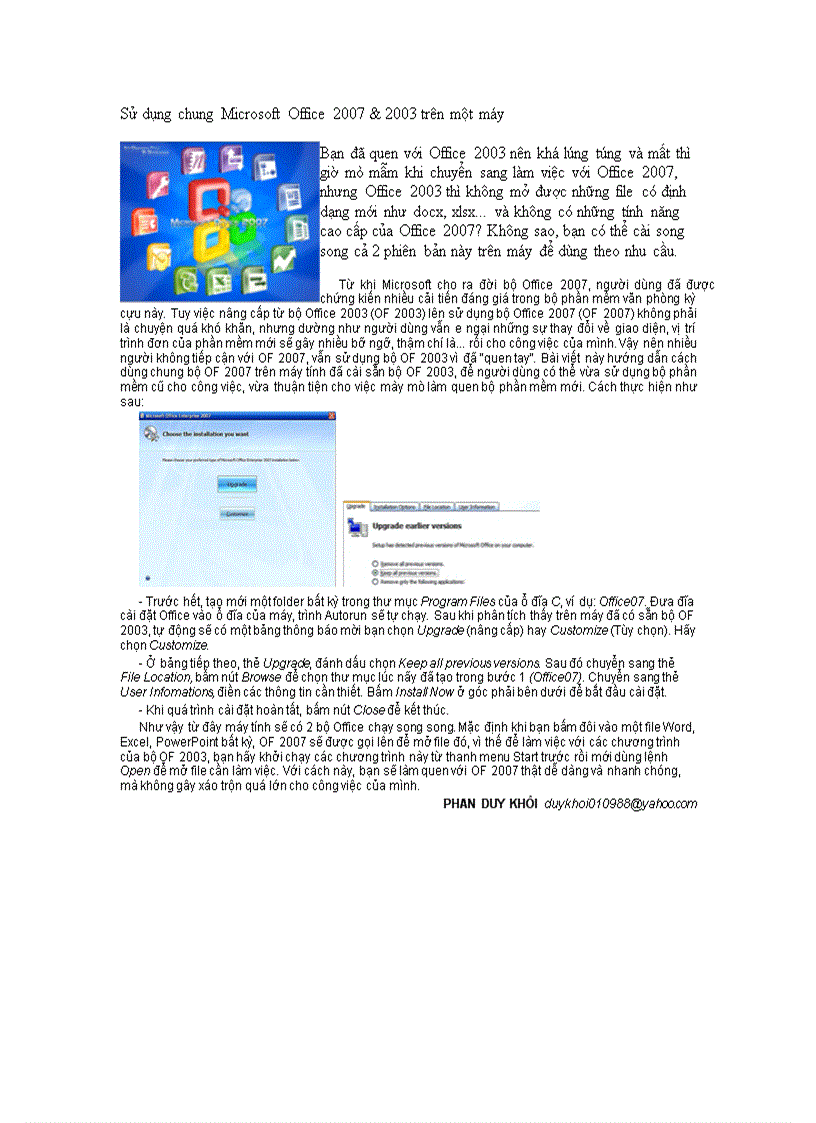 Cách sử dụng microsft office 2007