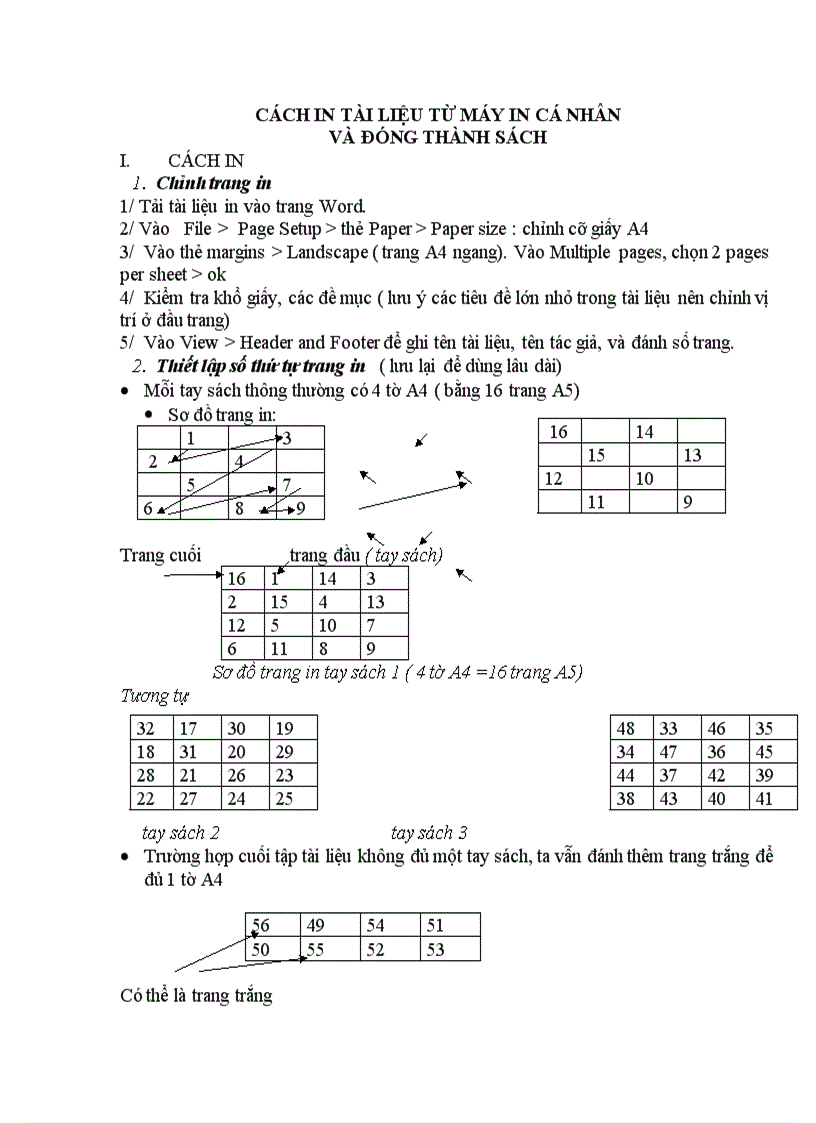Cach in tai lieu va dong thanh sach bang may in gia dinh