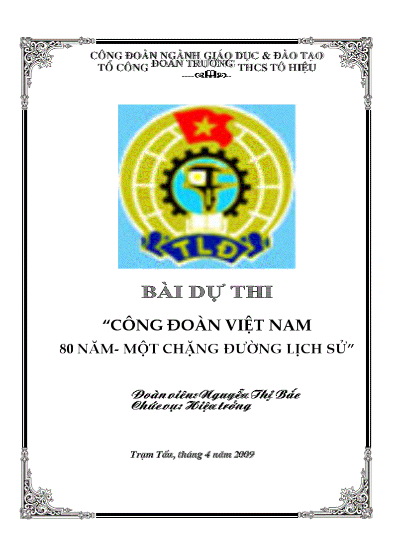 Bìa bài dự thi 80 năm CD VN Đẹp lắm