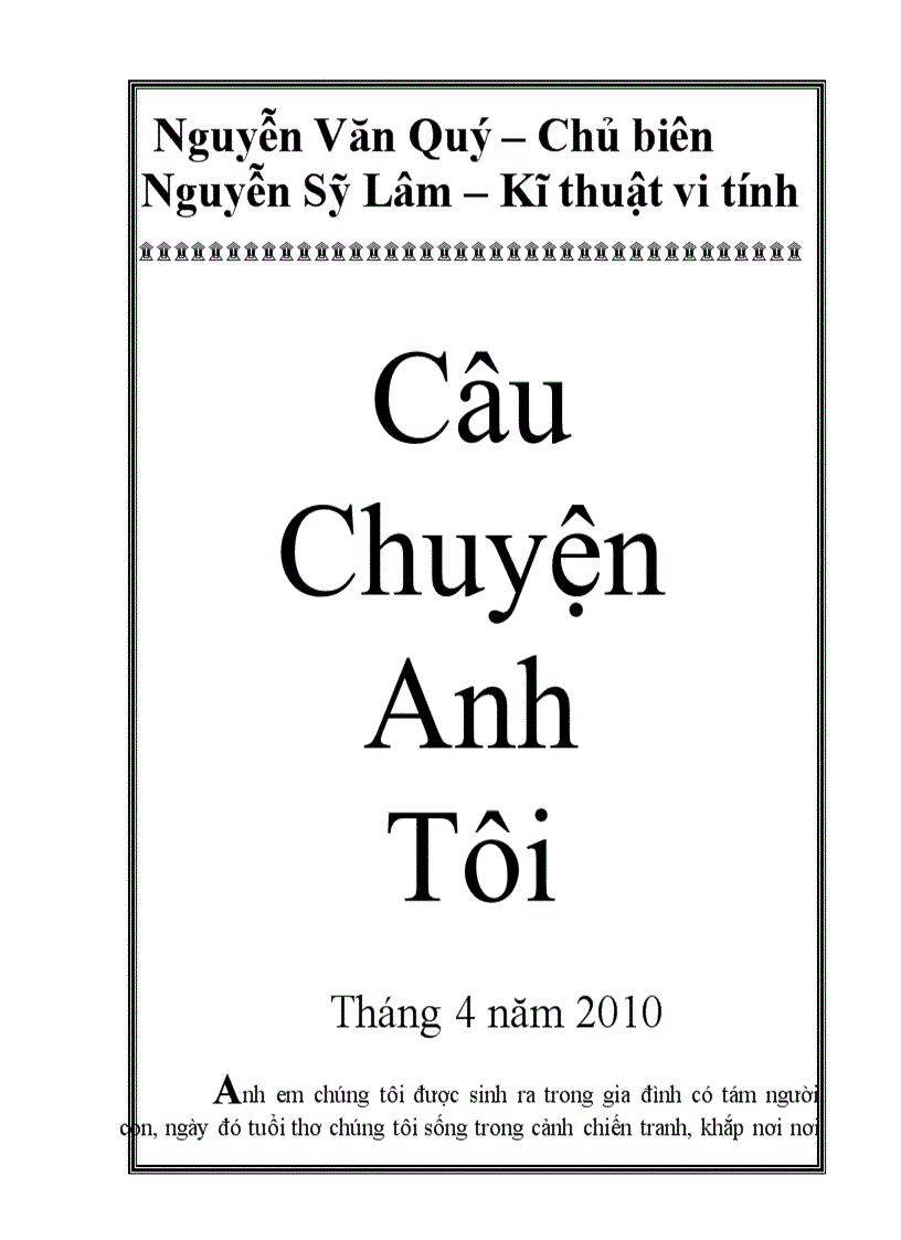 Câu chuỵện anh tôi