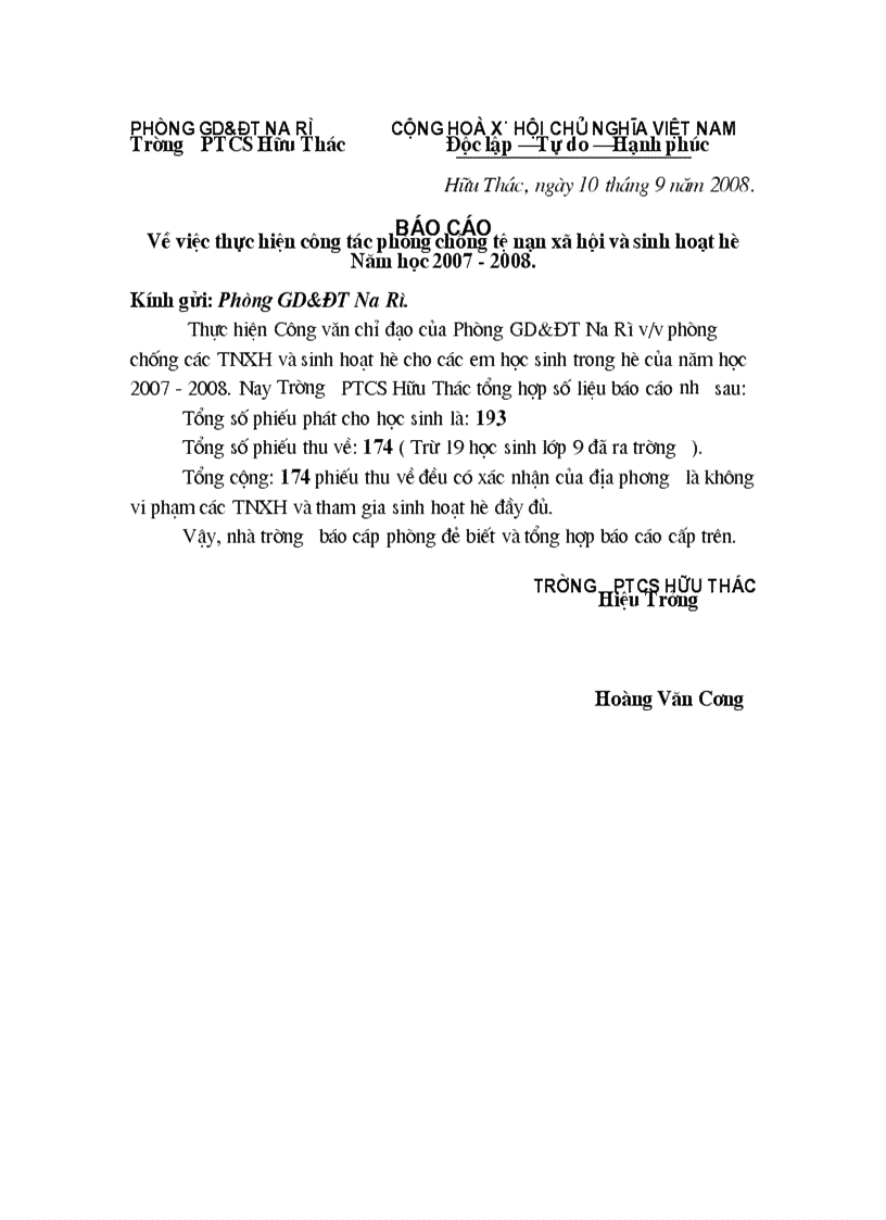 Bao cao TNXH 2008 PTCS HThac