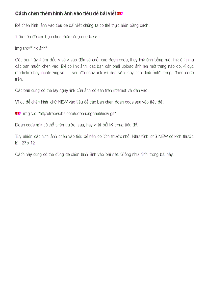 Cách chèn thêm hình ảnh vào tiêu đề bài viết