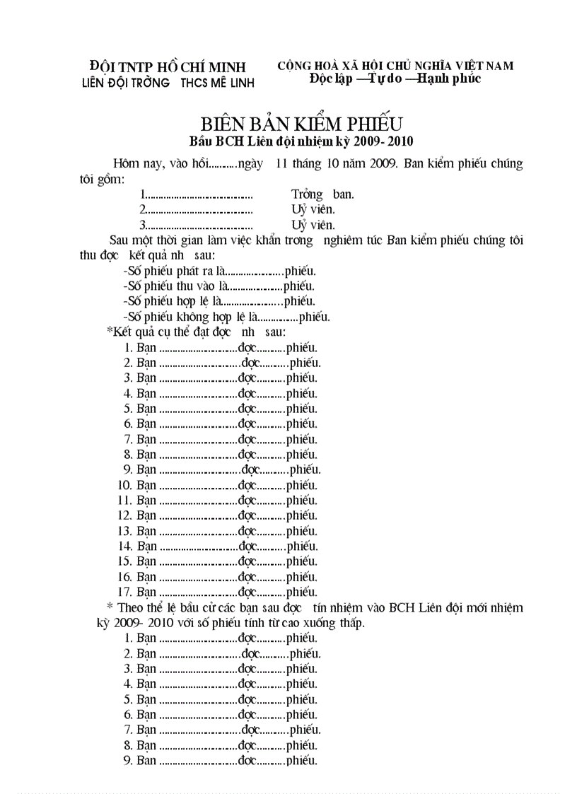 Bien ban kiem phieu dhld 1978