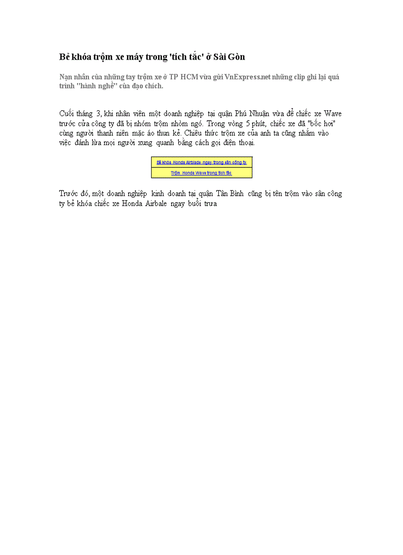 Bẻ khóa xe trong phút chốc