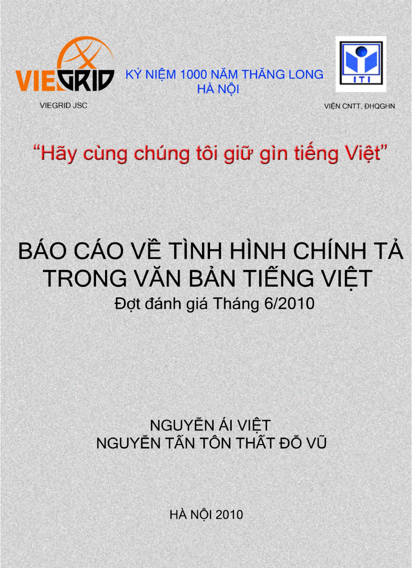 Báo cáo tình hình chính tả