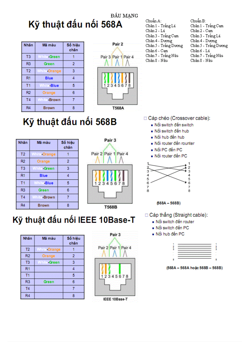 Cách bấm đầu mạng để kết nối internet