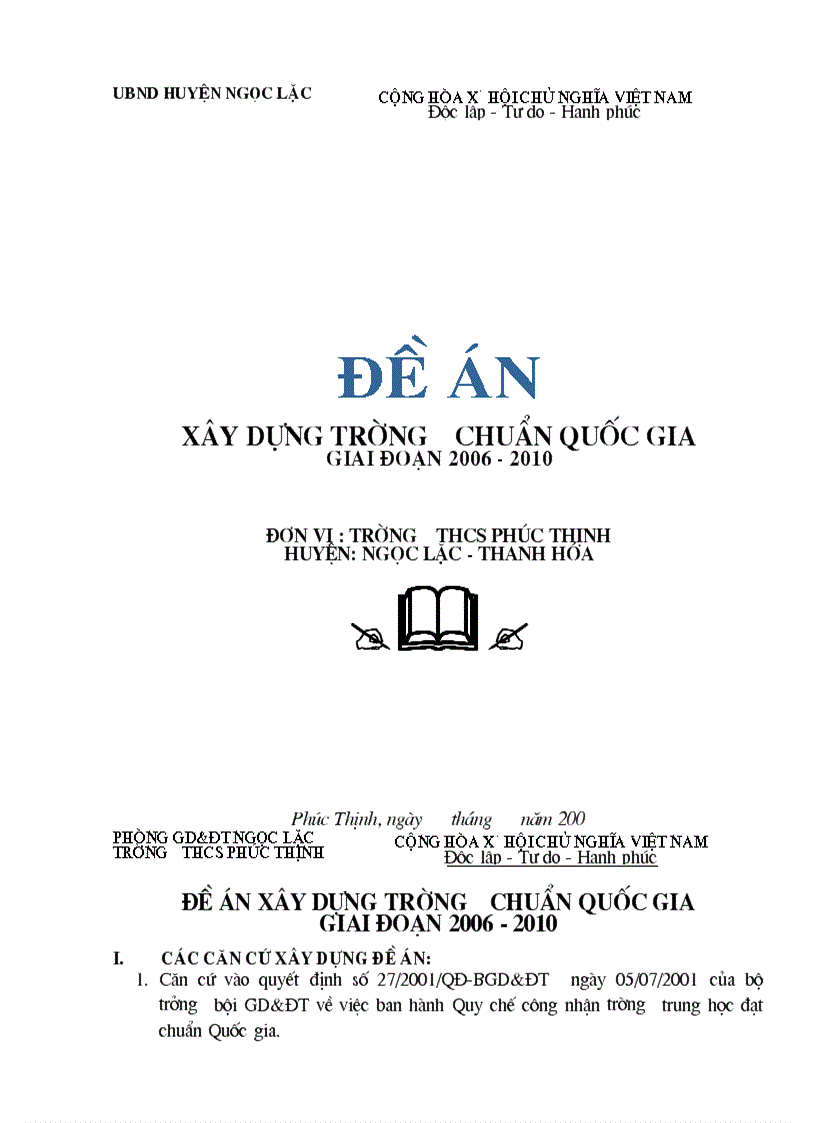 Báo cáo xây dựng chuẩn quốc gia