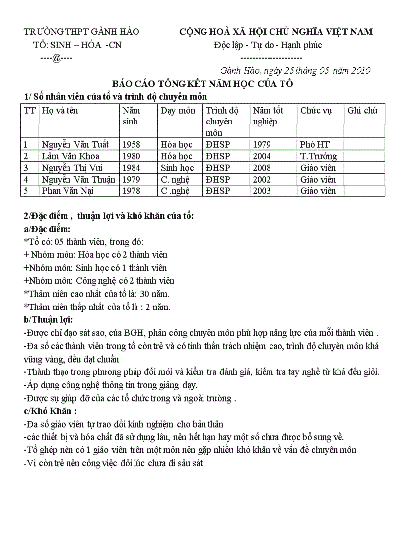 Báo cao tong ket của to