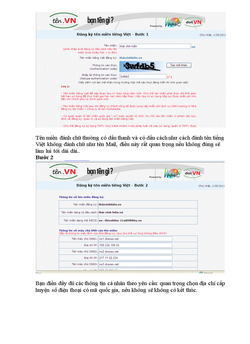 Cách đăng kí tên miền tiếng Việt miễn phí trên VNNIC