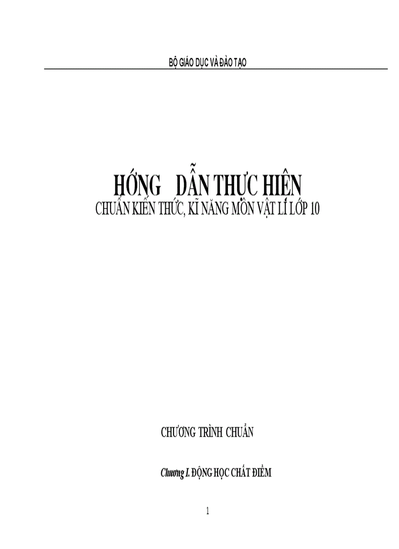 Chuẩn kiến thức kỹ năng Vật lý 10