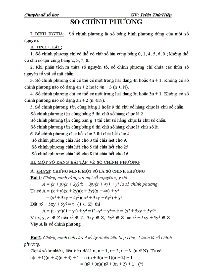 Chuyên đề số học