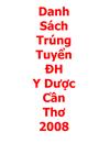 Danh Sách Trúng Tuyển DHYD Cần Thơ 2008