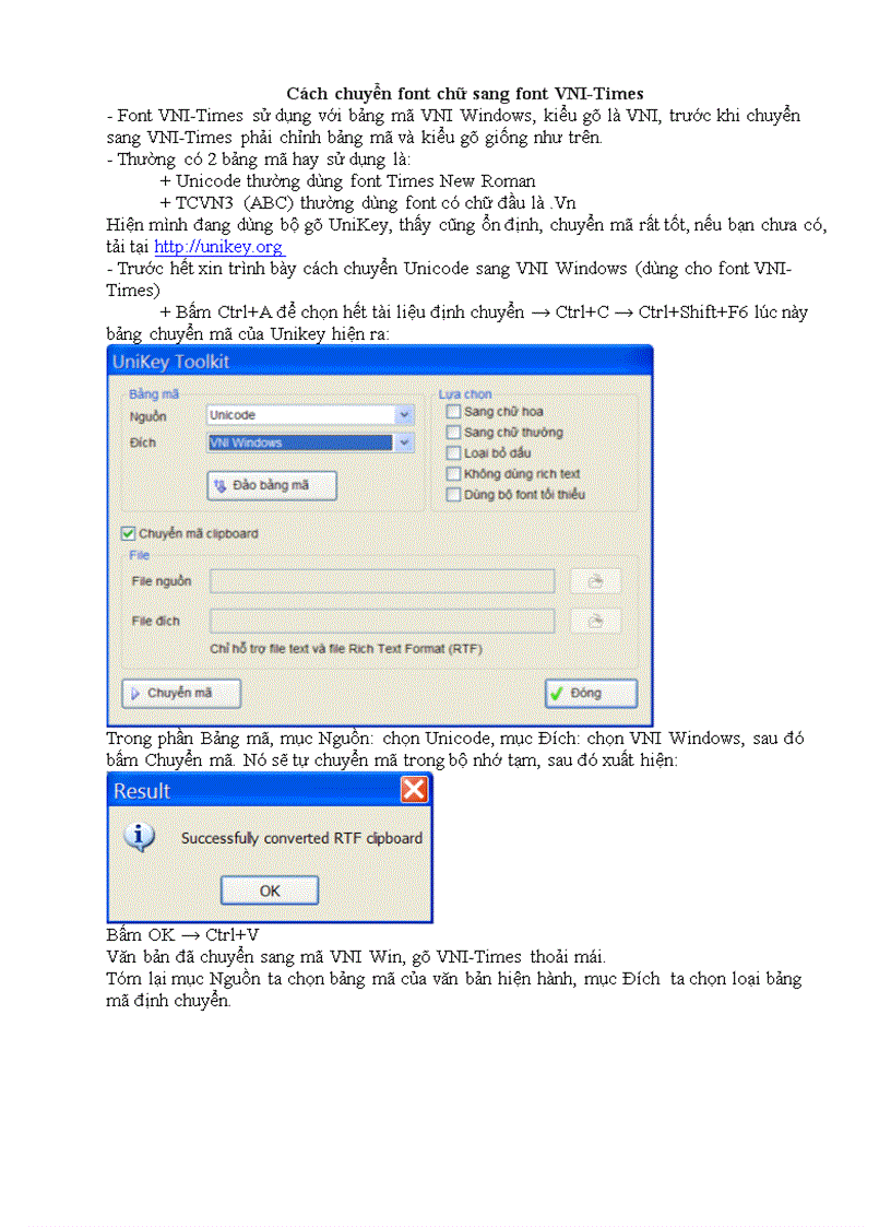 Chuyển mã sang VNI Times