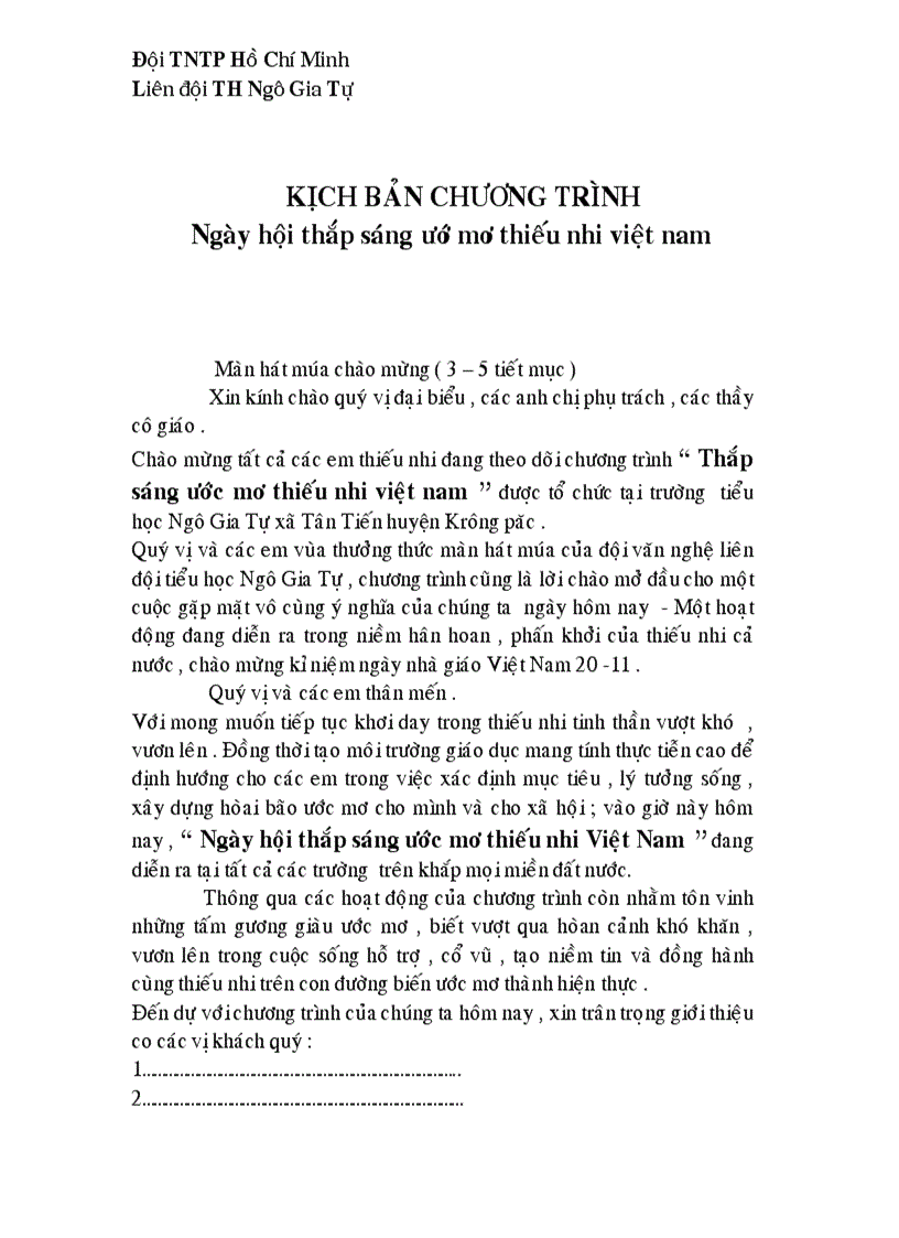 Chuong trinh tap sang uoc mo