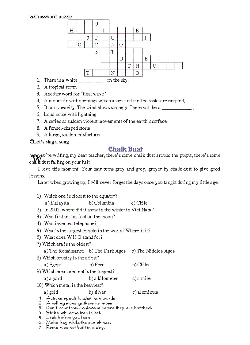 Crossword puzzle