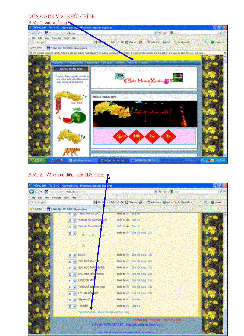 Chép được co de rồi thì nhúng theo gợi ý này