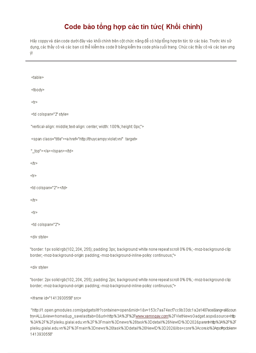 Code báo tổng hợp các tin tức doc
