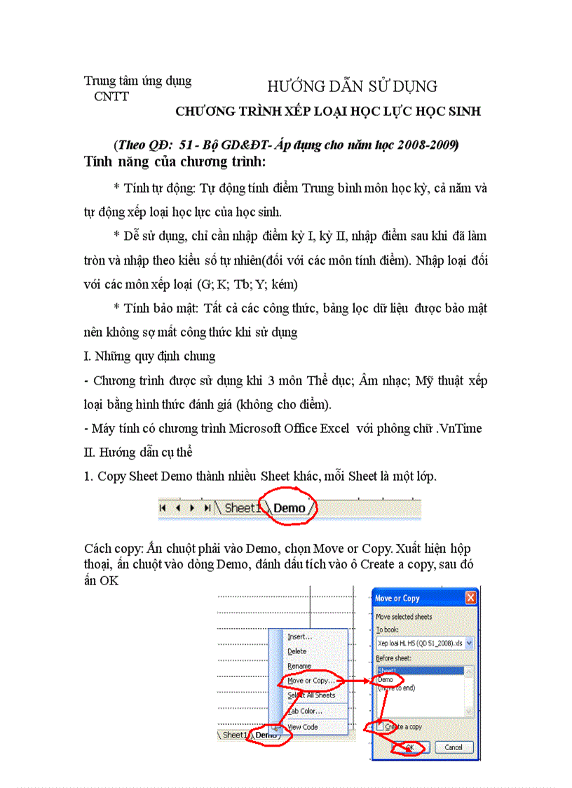 Chương trình Xếp loại HL HS Năm học 2008 2009