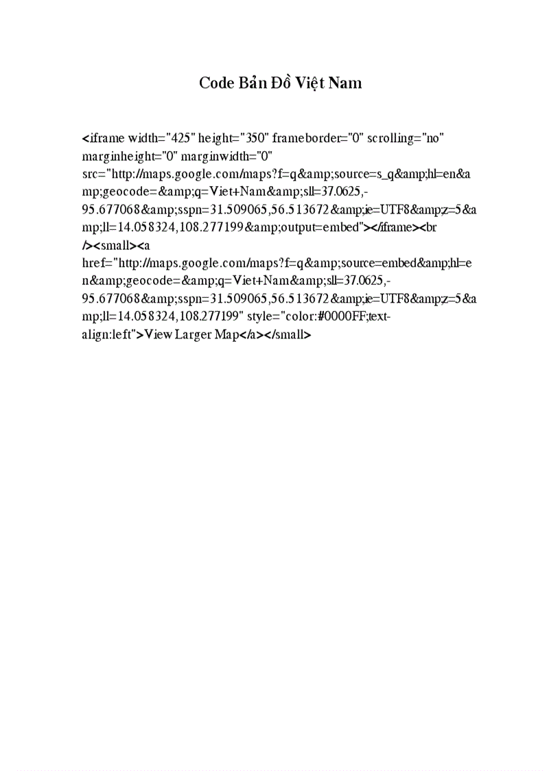 Code bản đồ VN