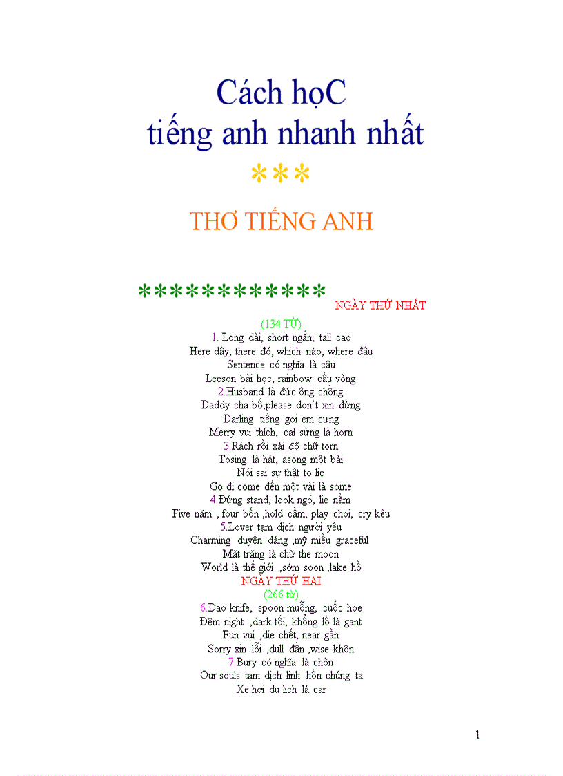 Cách học tiếng Anh 1
