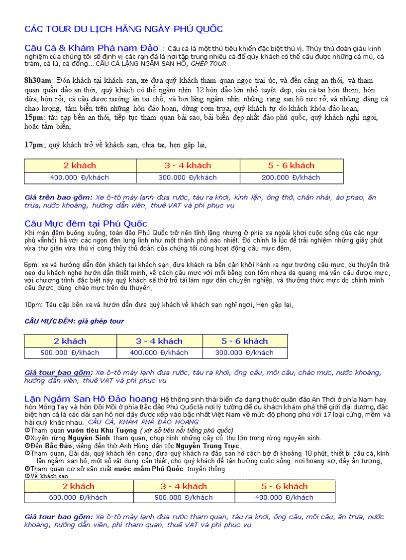 Du lich phu quoc tour