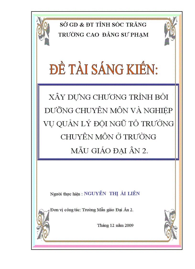 Đề tài CBQL man non