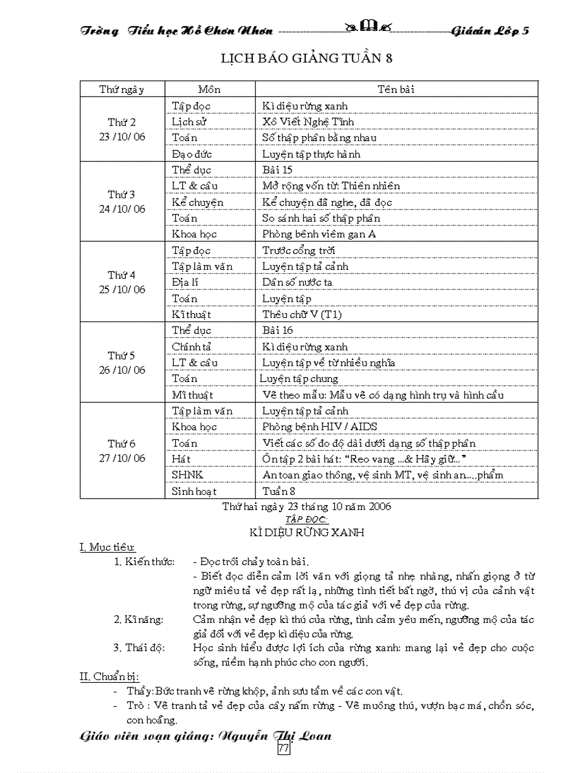 GA lop 5 tuạn 8