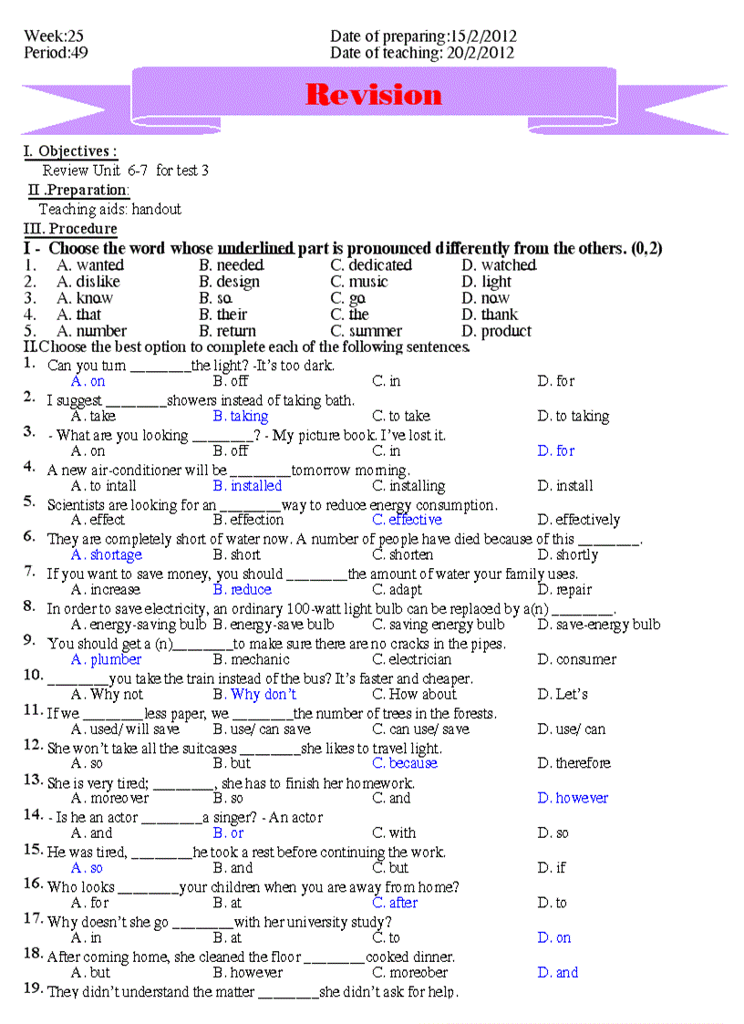 English 9 tuần 25