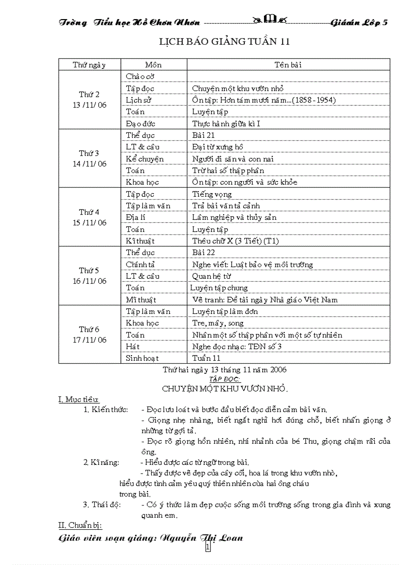 GA lop 5 tuạn 11