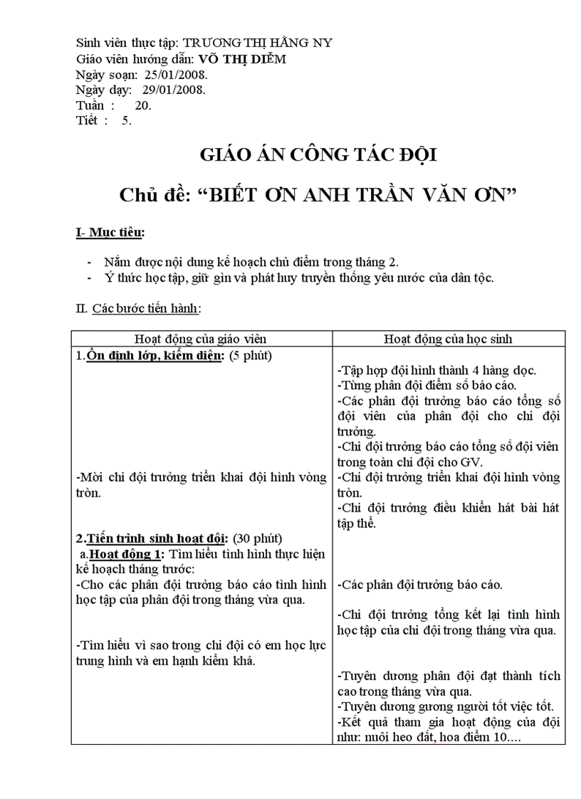 Giáo án công tác đội