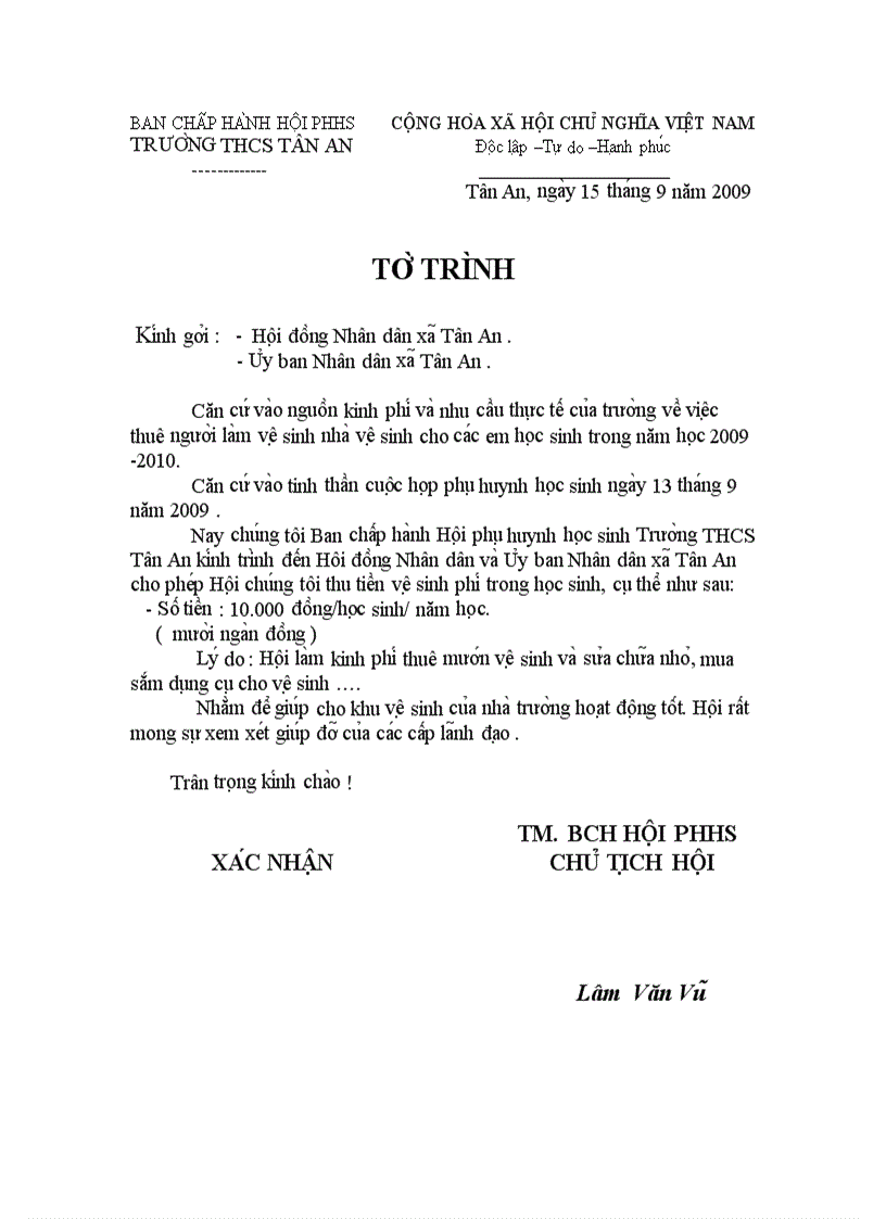 Đề nghị của hội HPHS