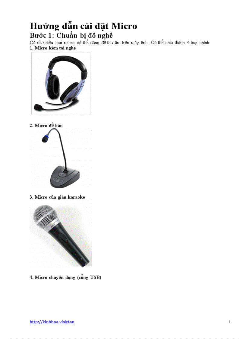 Hướng dẫn cài đặt Micro cho máy tính