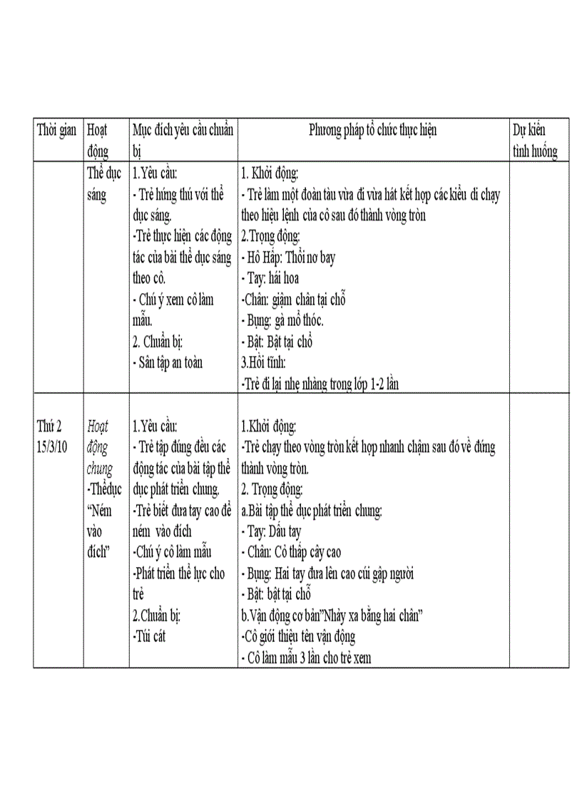 Giáo án Lớp trẻ