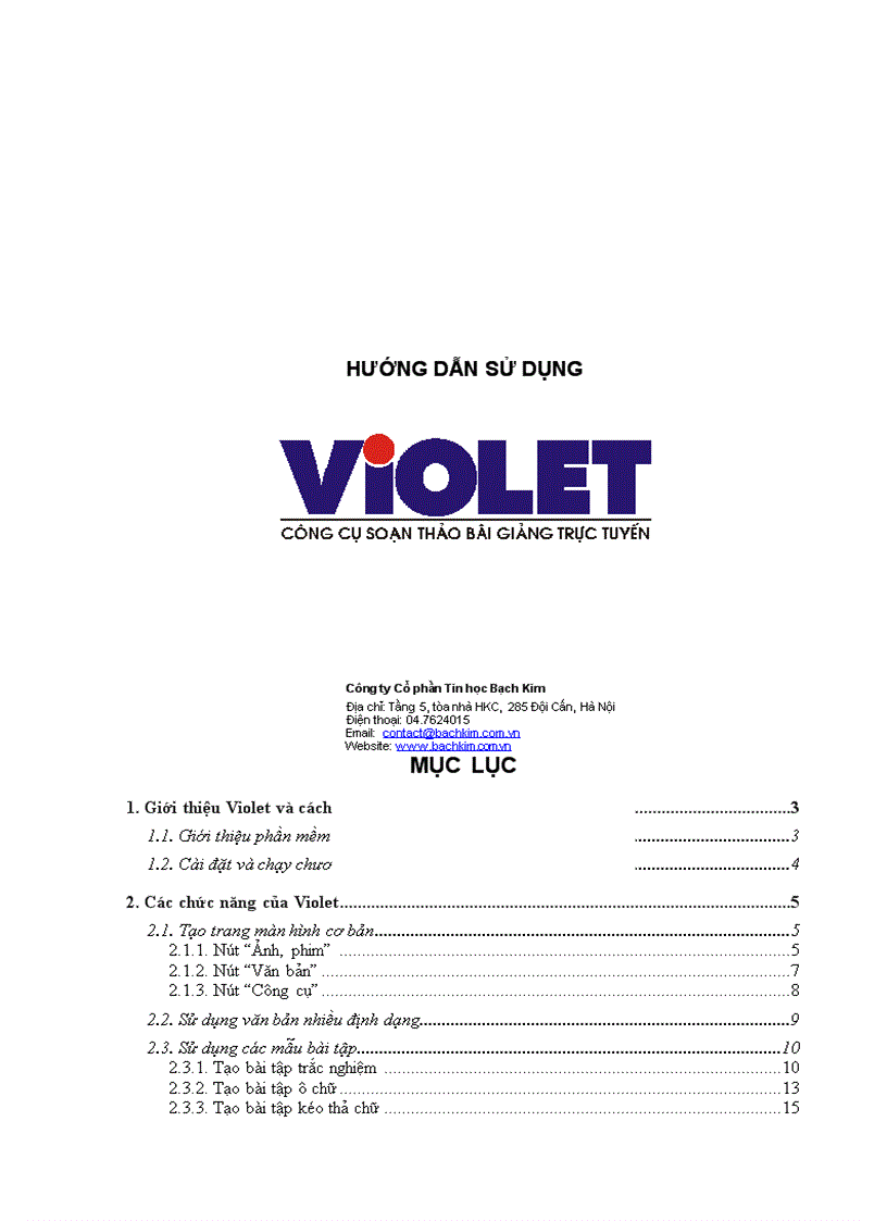 Hướng dẫn sử dụng PM Violet