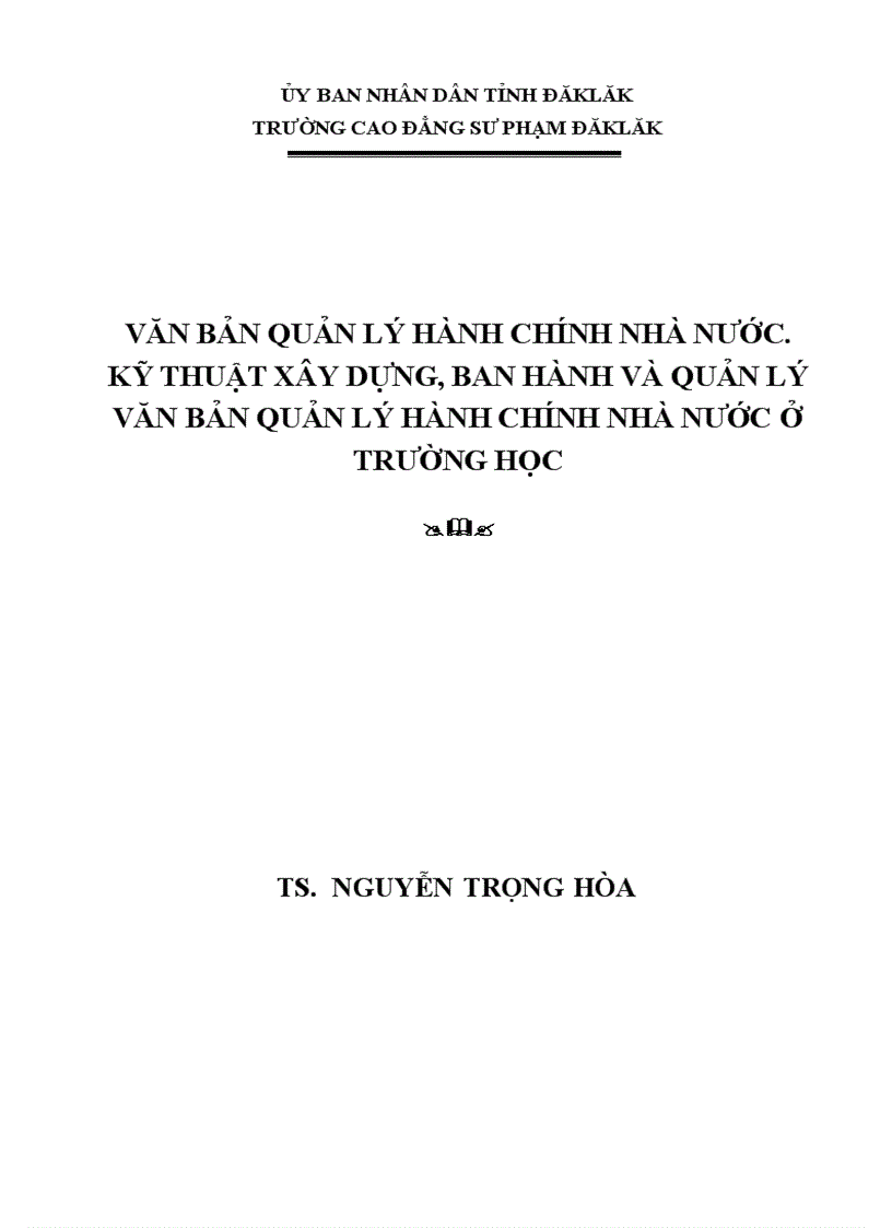 Giáo trình quản lý nhà nước