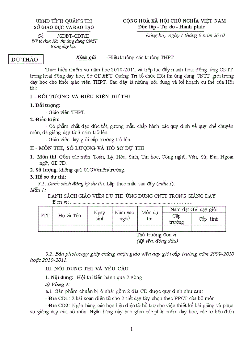 HƯỚNG DẪN HỘI THI WDCNTT năm 2010 2011