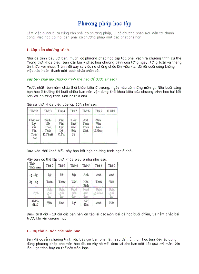 Hoc tap va phuong phap