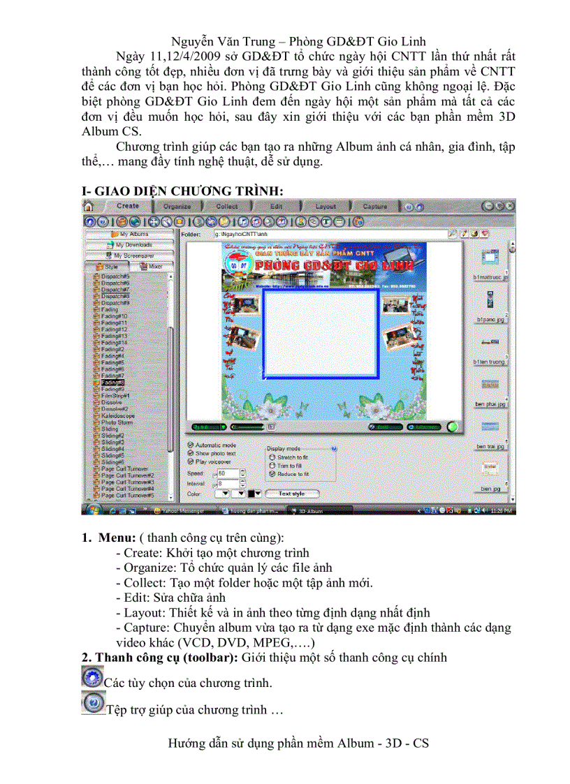 Huong dan su dung phan mem 3D Album