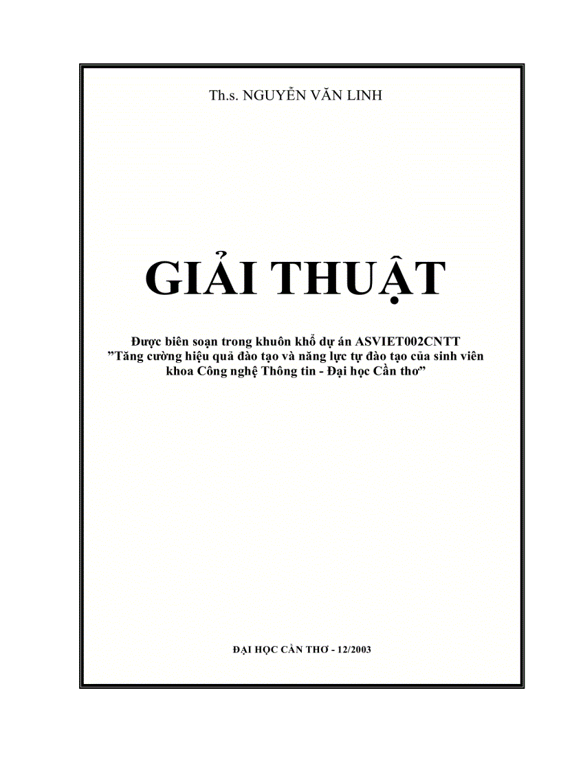 Giáo trình giải thuật