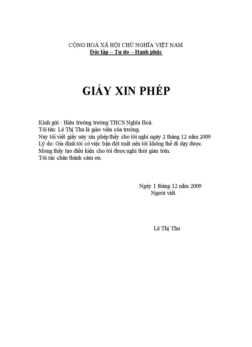 Giấy xin phép