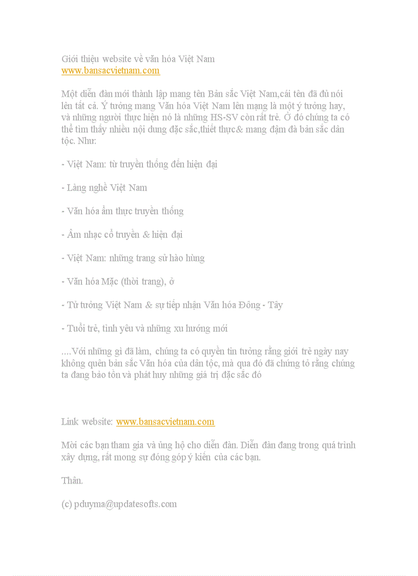 Giới thiệu web về văn hoá việt nam