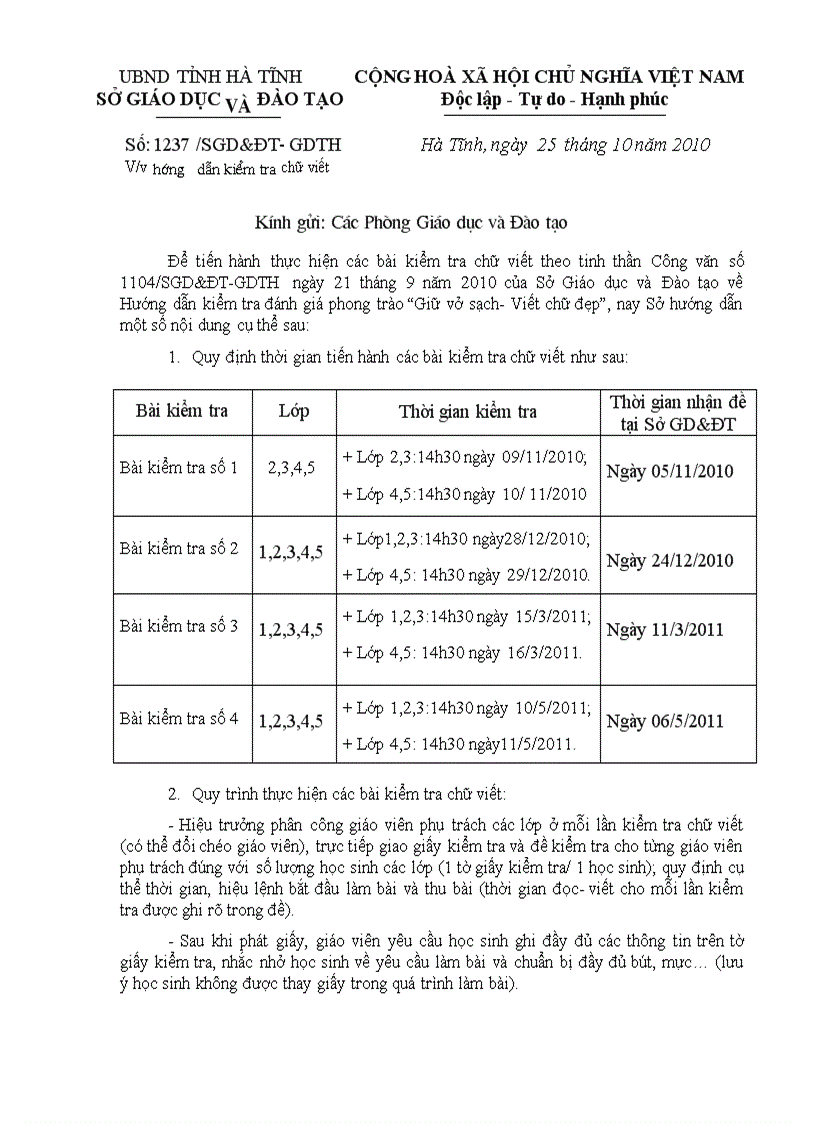 Huóng dẫn ktra chữ viết 2010 2011 Cua Sơ