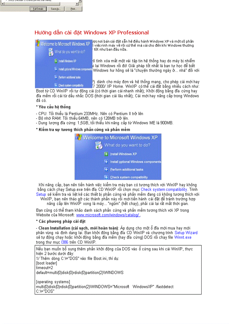 Hướng dẫn cài Win XP Profossinas