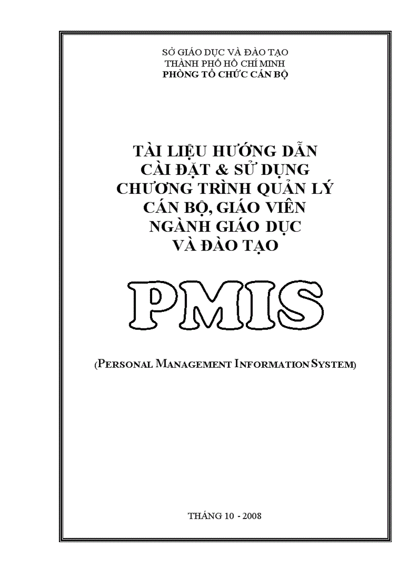 Hướng dẫn cài đặt PMIS