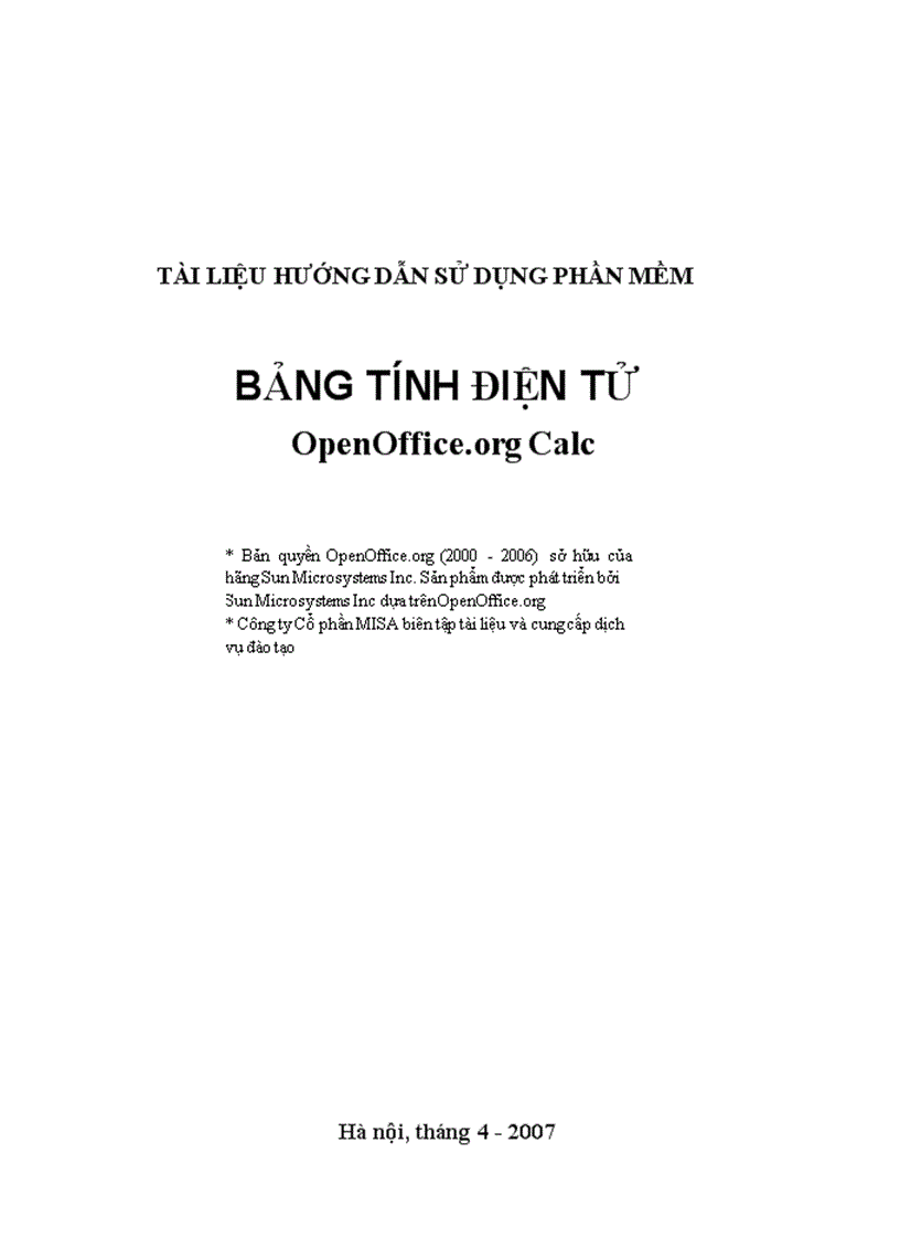 Hướng dẫn sử dụng OpenOffice Calc