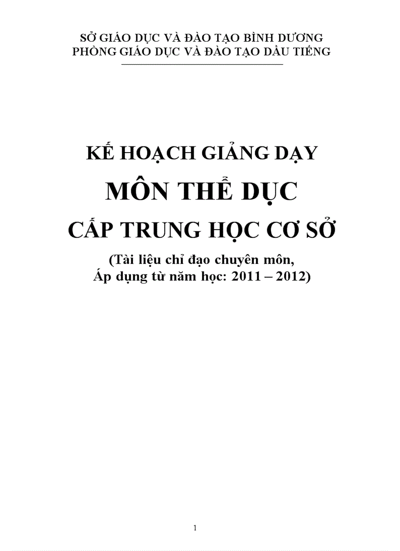 Kế hoạch TD THCS