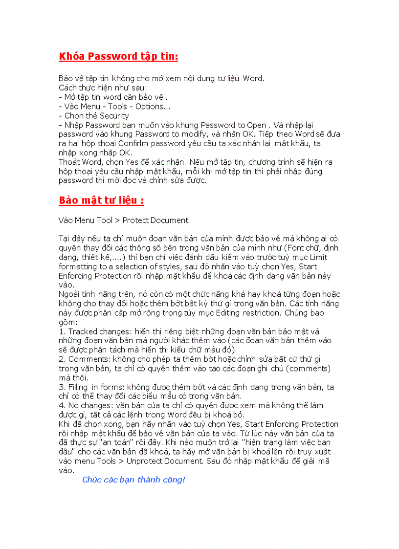 Khóa passwold tập tin