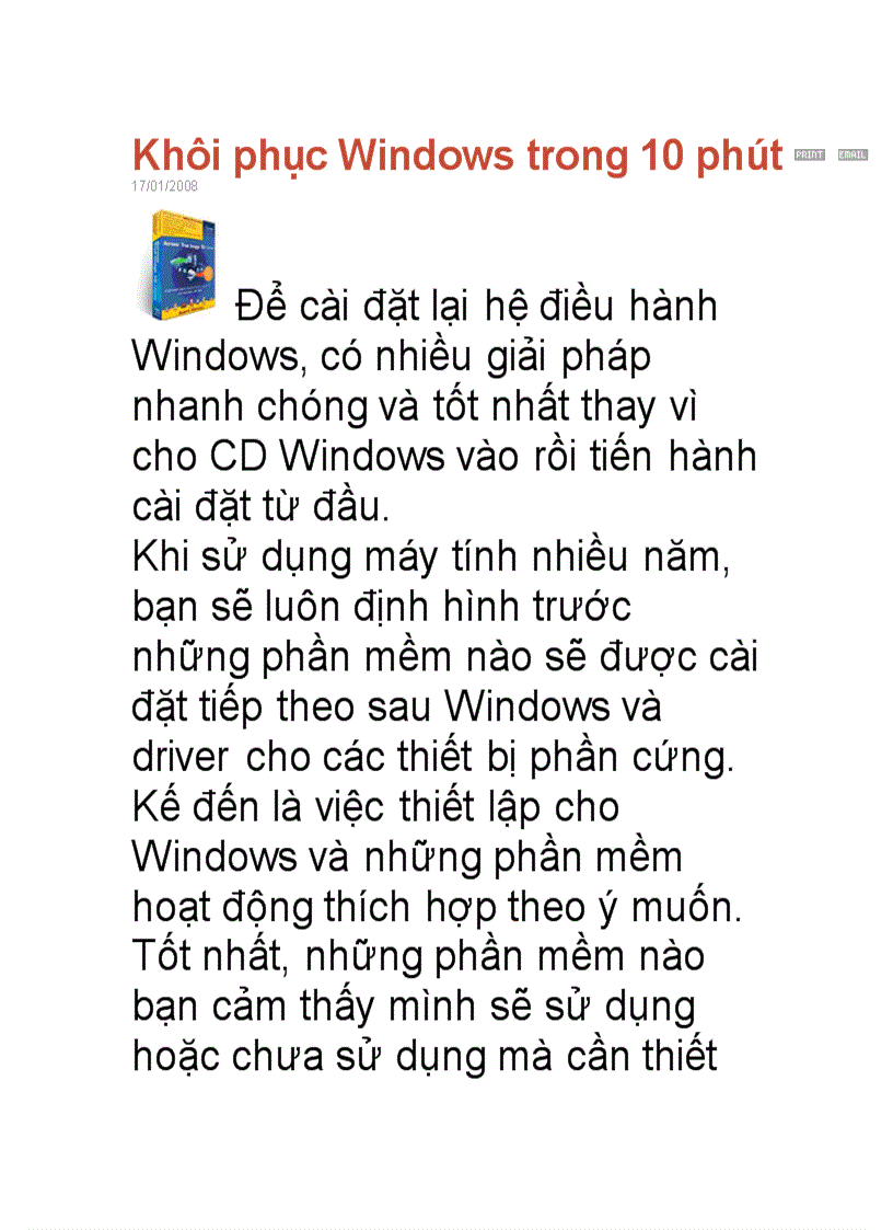 Khôi phục window trong 10 phút